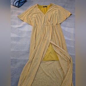 Sugar lips women's yellow maxi dress size medium